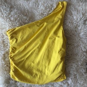 Yellow one shoulder top
